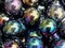 JUPITER Purple/Spots Iridescent Glass Marbles 22mm (7/8 inch) SHOOTER Taw (Lot of 5)